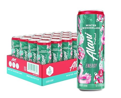 Alani Nu WINTER WONDERLAND Sugar Free, Low Calorie Energy Drinks, 200mg Caffeine, Biotin B Vitamins, Zero Sugar, 10 Calories, 12 Fl Oz Cans, 24 Pack
