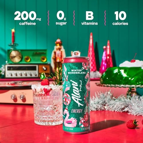 Alani Nu WINTER WONDERLAND Sugar Free, Low Calorie Energy Drinks, 200mg Caffeine, Biotin B Vitamins, Zero Sugar, 10 Calories, 12 Fl Oz Cans, 24 Pack thumbnail