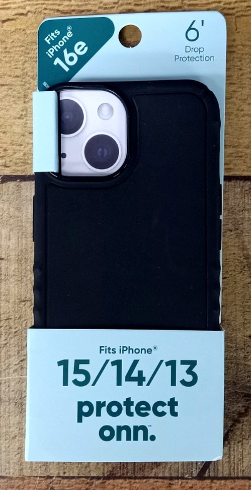 Photo 1 of  Onn. Protective Gel Phone Case for iPhone 16e / iPhone 15 / iPhone 14 / 13 - BLK 