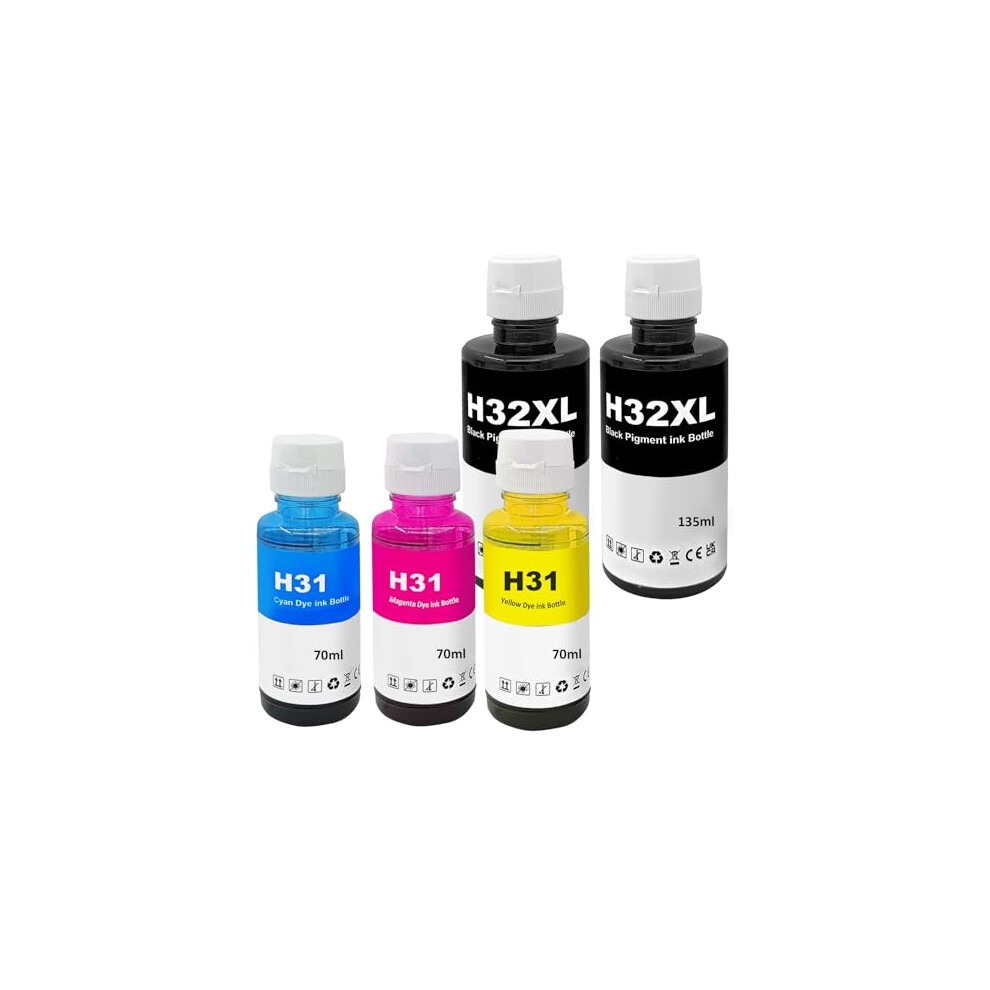 31 32XL Ink Compatible with HP 31 32 XL Ink Bottles for Smart Tank 315 319 455 515 516 530 555 558 559 570 655 670 790 5105 7005 7006 7305 7306 7605