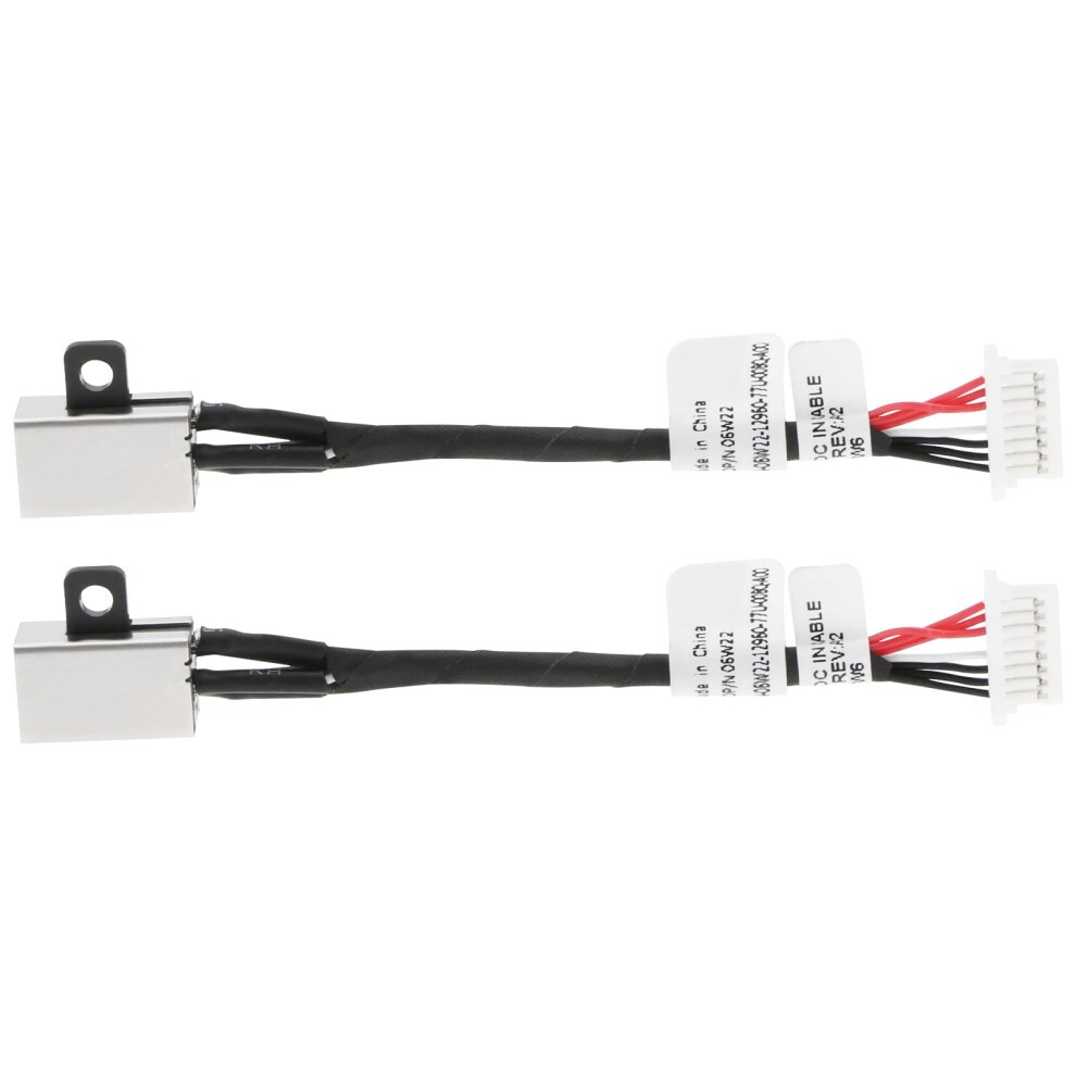 2PCS Power Jack Connector Cable 06VV22 0ND3N8 DC Charging Port Cable Compatible with Dell Inspiron 7586 7786 2-in-1 13-7390 7391 17-7791 Series Laptop