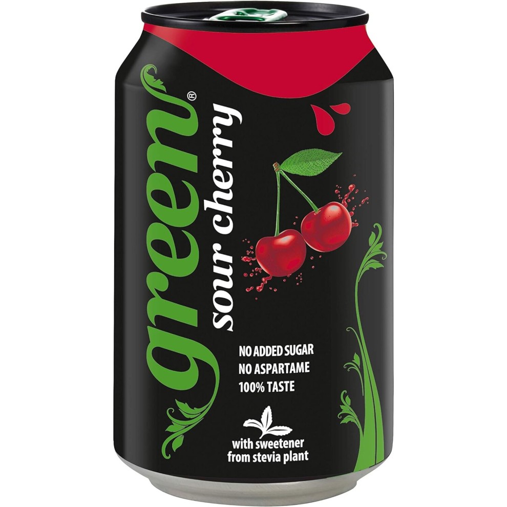 Green Cola Cherry Cans 24 Pack No Added Sugar Soft Drink Low Calorie Sparkling Natural Cherry Flavour Bulk Pack of 24 Cans X 330 Ml thumbnail