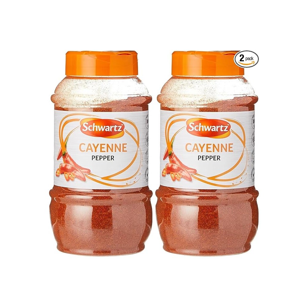 Schwartz Cayenne Pepper Hot Fiery Cayenne Chilli Powder for Chilli Con Carne Curries Marinade Sauce Ideal Taco Seasoning Fajita Seasoning 390g Pack 2