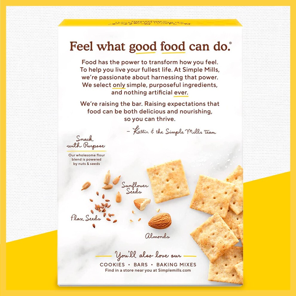 Simple Mills Almond Flour Crackers, Fine Ground Sea Salt - Gluten Free, Vegan, Healthy Snacks, 4.25 Ounce (Pack of 1) thumbnail