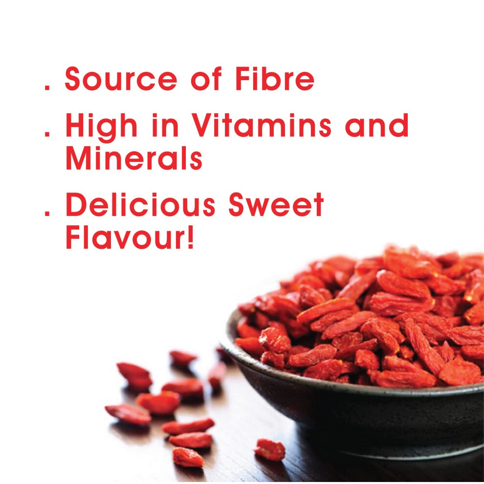 Premium Goji Berries 500g, by Yin & Yang Superfoods. Premium Quality, Delicious Sweet Flavour, 100% Natural, High in Vitamins, Minerals & Antioxidants thumbnail