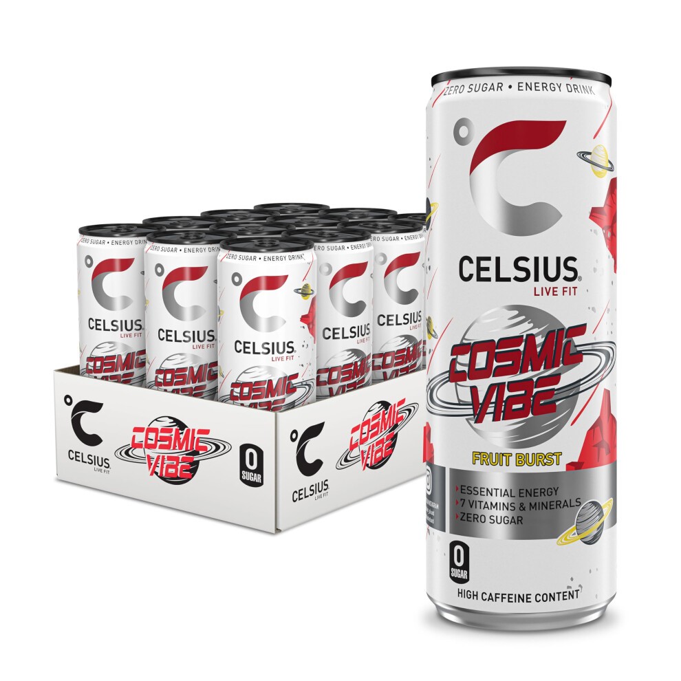 CELSIUS Sparkling Cosmic Vibe, Refreshing Energy Drink, 355ml (Pack of 12)