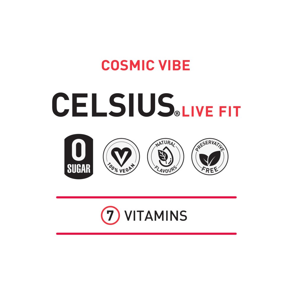CELSIUS Sparkling Cosmic Vibe, Refreshing Energy Drink, 355ml (Pack of 12) thumbnail