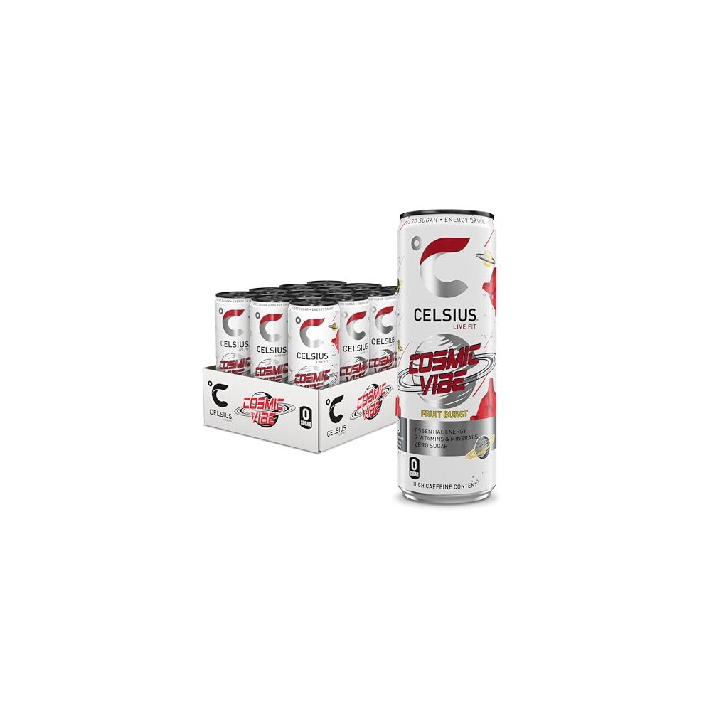 CELSIUS Sparkling Cosmic Vibe, Refreshing Energy Drink, 355ml (Pack of 12)