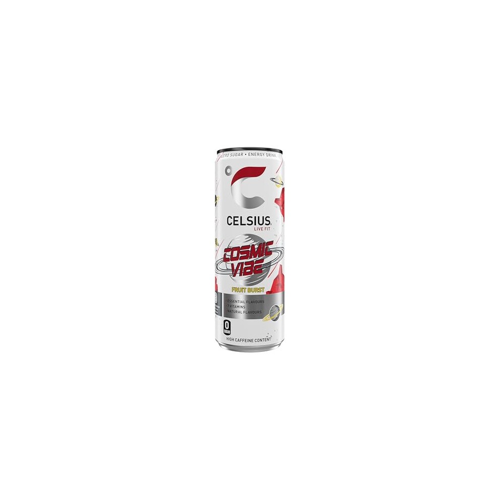CELSIUS Sparkling Cosmic Vibe, Refreshing Energy Drink, 355ml (Pack of 12) thumbnail