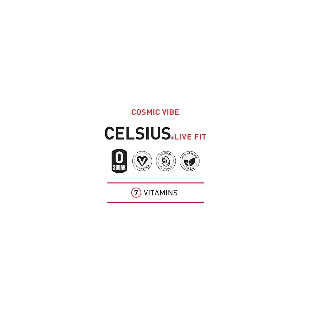 CELSIUS Sparkling Cosmic Vibe, Refreshing Energy Drink, 355ml (Pack of 12) thumbnail