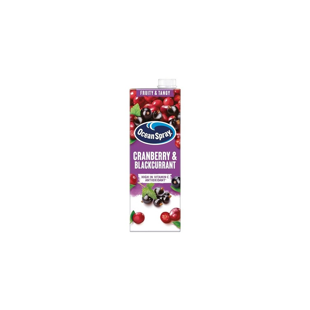 Ocean Spray Cranberry & Blackcurrant Juice Drink -1L - Sugar & Natural Sweetener Fruit Juice - Rich in Vitamin C & High in Antioxidants