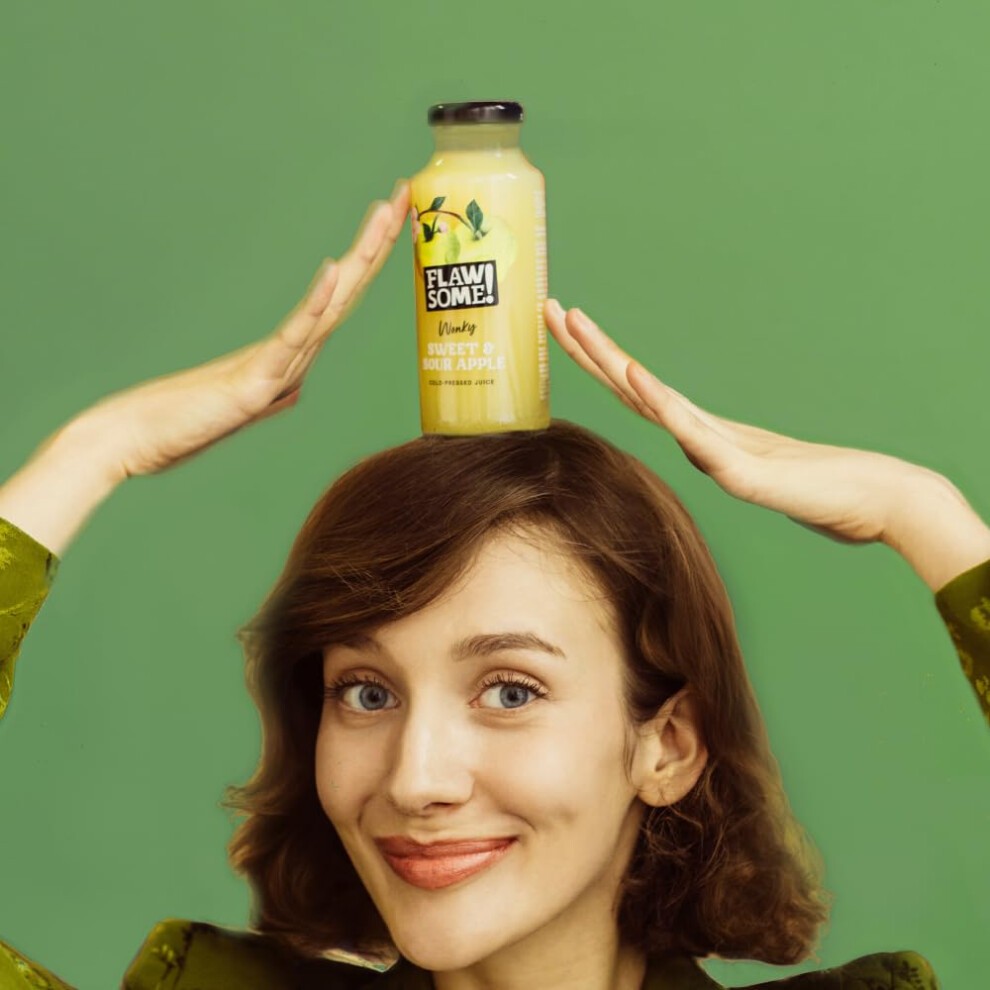Flawsome! Sweet & Sour Apple 12x250ml - Cold-Pressed Juice - No Added Sugar Pressed Sweet & Sour Apple Juice ? 100% Natural Pure Juice with No thumbnail