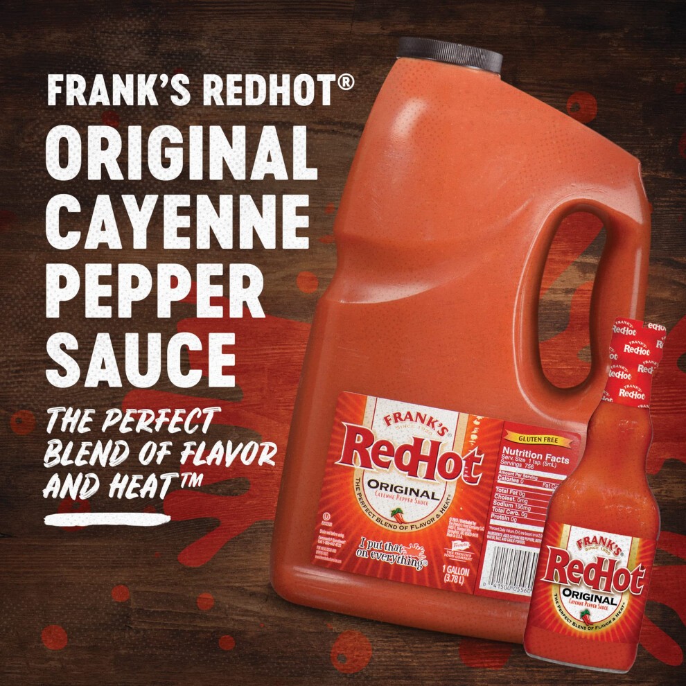 Frank's RedHot Original Cayenne Pepper Sauce, Premium Blended Cayenne Peppers, Bold & Spicy Flavour, Bulk Container, 3.8L thumbnail