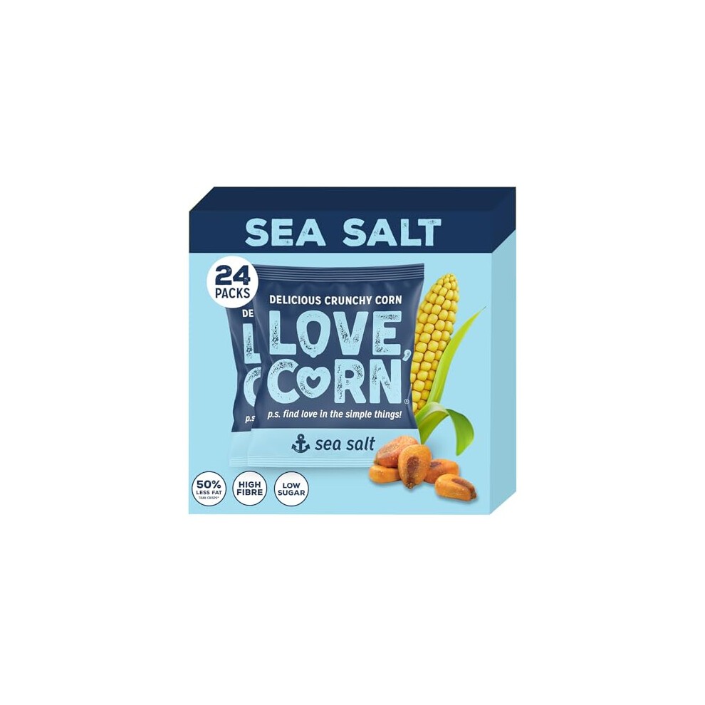 LOVE CORN Sea Salt Crunchy Corn Snack 20g X 24 Bags ? Healthy Snacks Ideal for Gluten Free & Vegan Diets ? Low Sugar Alternative for Crisps, Mixed