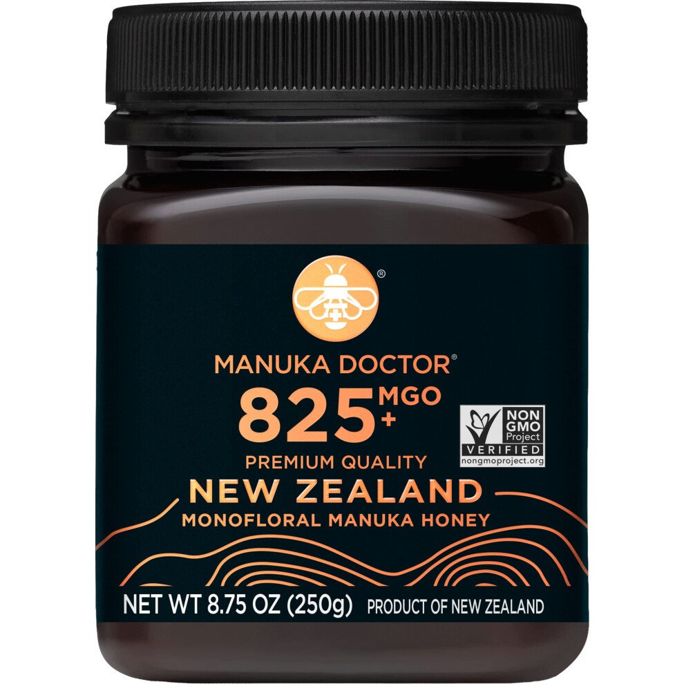 MANUKA DOCTOR - MGO 825+ Manuka Honey Monofloral, 100% Pure New Zealand Honey. Certified. Guaranteed. RAW. Non-GMO (8.75 Oz)