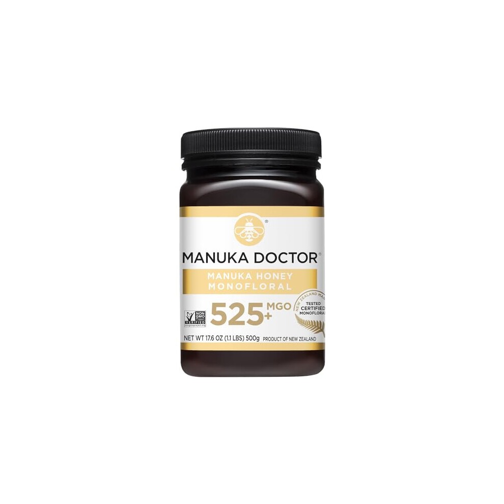 MANUKA DOCTOR - MGO 525+ Manuka Honey Monofloral (500g) 100% Pure New Zealand Honey. Certified. Guaranteed. RAW. Non-GMO