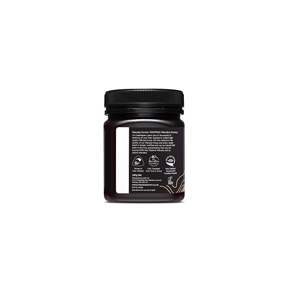 MANUKA DOCTOR - MGO 1000 Manuka Honey Monofloral (250g) 100% Pure New Zealand Honey. Certified. Guaranteed. RAW. Non-GMO thumbnail