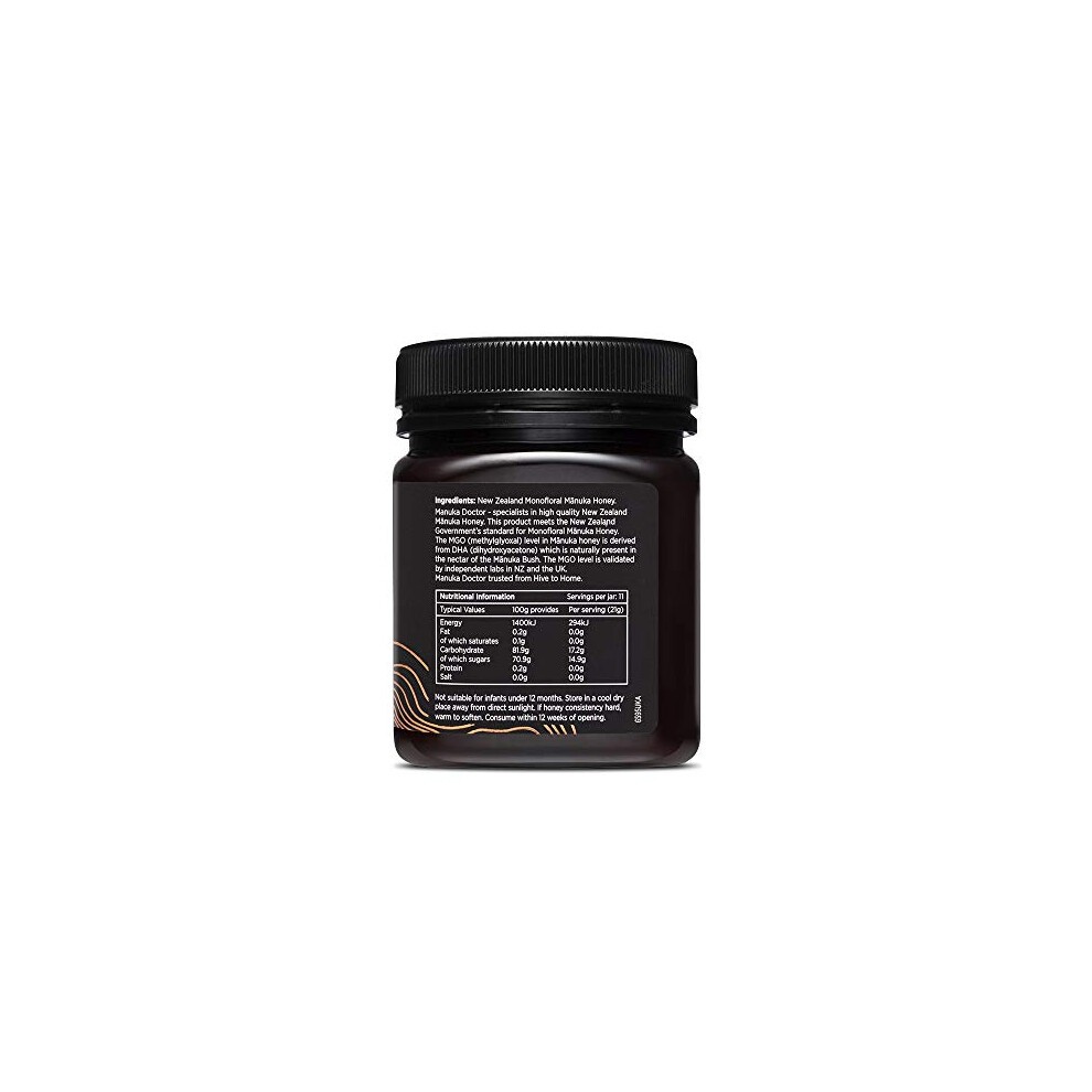 MANUKA DOCTOR - MGO 1000 Manuka Honey Monofloral (250g) 100% Pure New Zealand Honey. Certified. Guaranteed. RAW. Non-GMO thumbnail