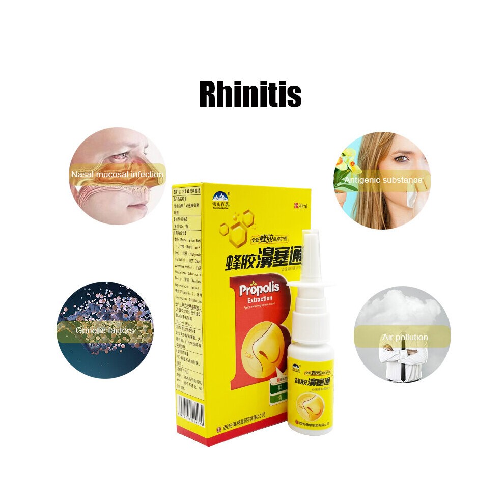 20ML Propolis Nasal Sprays Antibacterial Treatment Chronic Allergic Seasonal Rhinitis Sinusitis Nose Care Anti-Snore Apparatus thumbnail