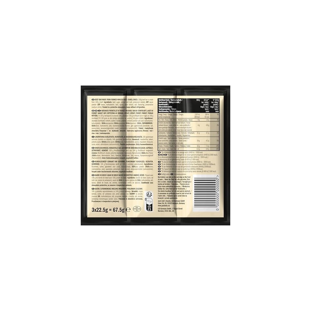 Jack Link's Protein Bar Beef Original, 30 X 22.5g, Low Carb thumbnail