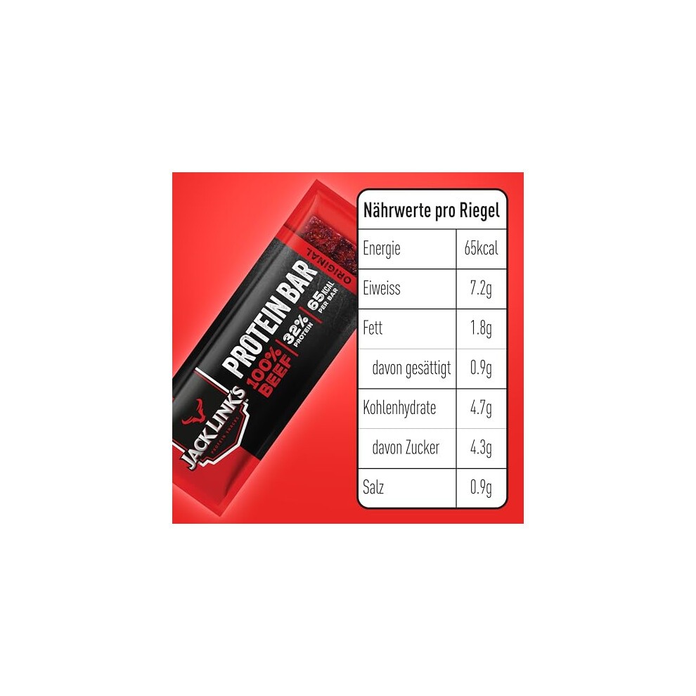 Jack Link's Protein Bar Beef Original, 30 X 22.5g, Low Carb thumbnail