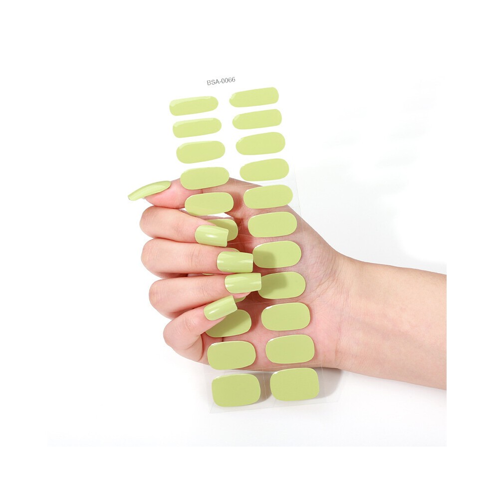 (Nail Stickers + Paper Cards + Alcohol Pads + Nail File + Wooden Stick, BSA-0134) Gel Nail Stickers, No-heat Required, Solid Color, Semi-cured Nail St thumbnail