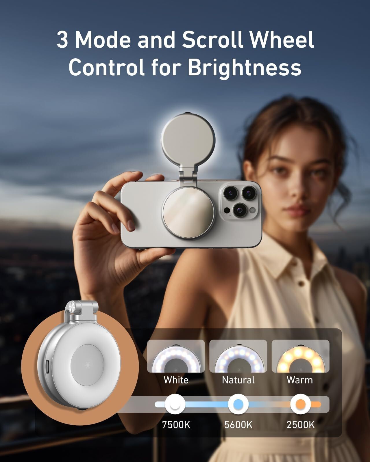Magnetic Phone Selfie Light Portable Phone Fill Light Compatible with MagSafe