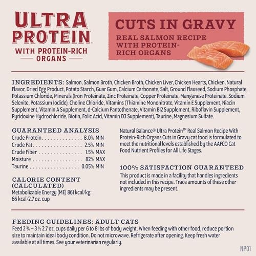 Natural Balance Ultra Protein Real Salmon/Protein-Rich Organ Cut Cat 10/2.7oz thumbnail