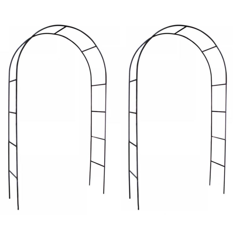 2.4M Garden Arch Metal Trellis Strong Tubular Frame Rose Climbing Plant Archway UK (2)