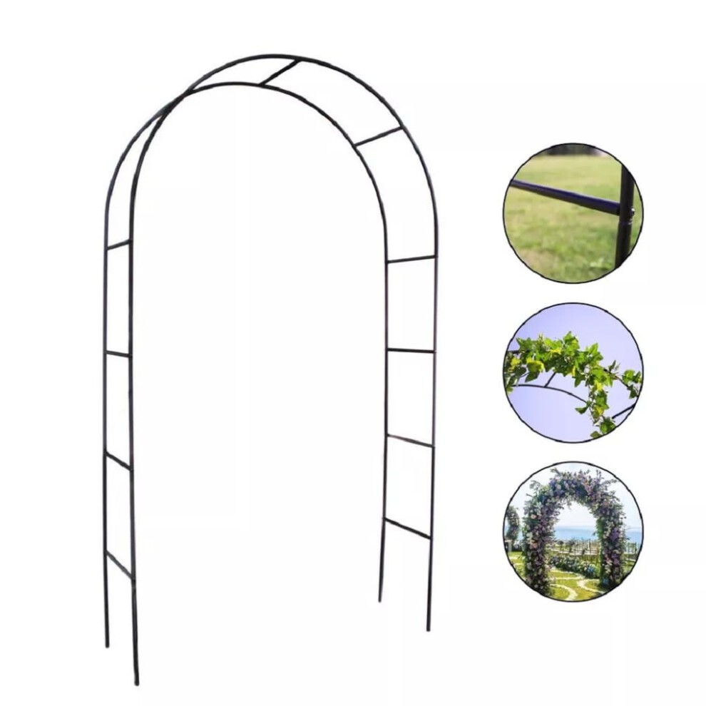 2.4M Garden Arch Metal Trellis Strong Tubular Frame Rose Climbing Plant Archway UK (2) thumbnail