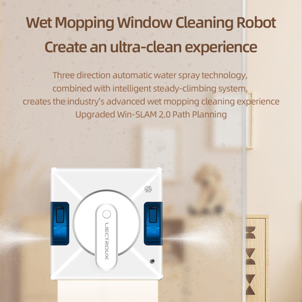 LIECTROUX YW509 Window Cleaning Robot with Remote Controller and APP Control Smart Path Planning 3 Way Water Spray 3000Pa Suction Power Edg thumbnail