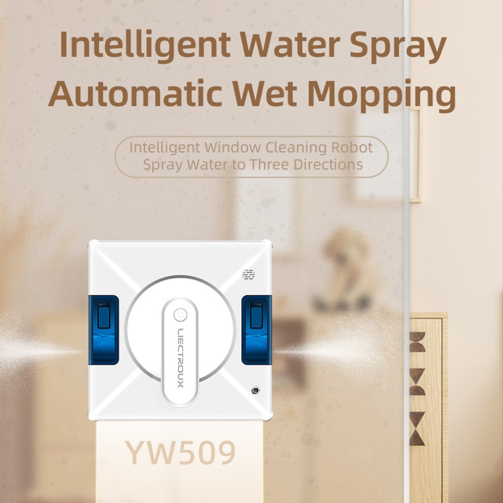 LIECTROUX YW509 Window Cleaning Robot with Remote Controller and APP Control Smart Path Planning 3 Way Water Spray 3000Pa Suction Power Edg thumbnail