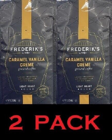 FREDERIK'S Caramel Vanilla Crème Ground Coffee Light Roast 12 Oz Bag - 2 PACK