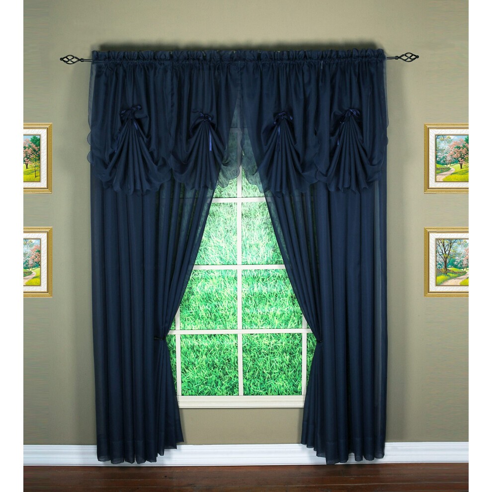 Todays Curtain Emelia Original Voile Panel 120  Navy  60 W X 120 L