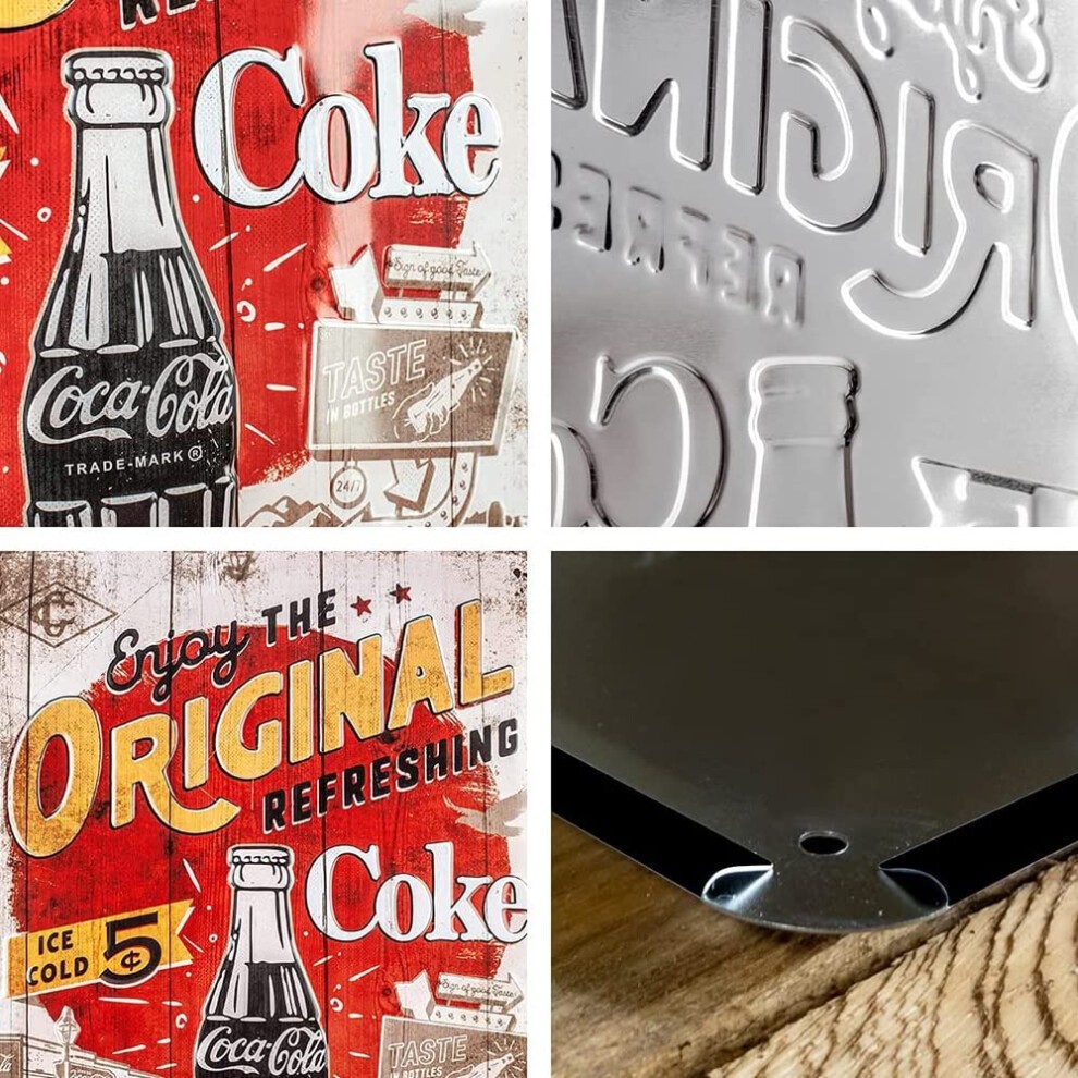 Nostalgic-Art Coca-Cola-Original Coke Highway 66-Gift Idea as a Bar Accessory, Metal, Vintage Design, 30 X 40 Cm thumbnail