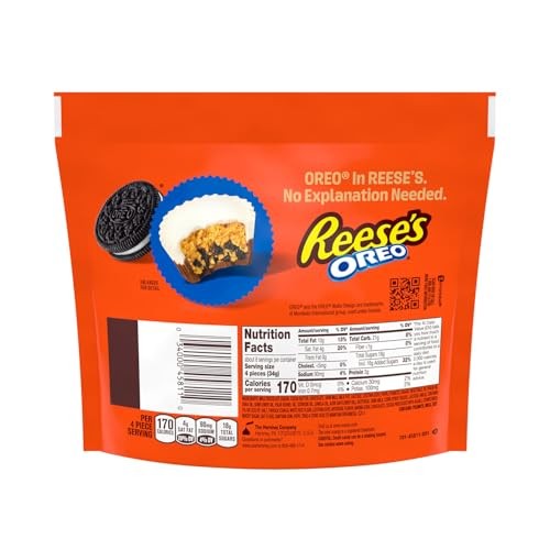 Reese's with OREO Milk Chocolate and White Crème Peanut Butter Cups Candy - 9oz thumbnail