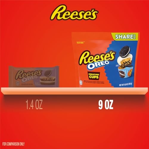 Reese's with OREO Milk Chocolate and White Crème Peanut Butter Cups Candy - 9oz thumbnail