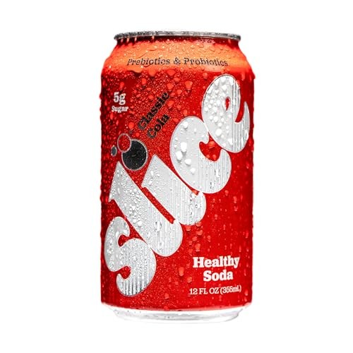 Slice Classic Cola Healthy Soda, with Prebiotics and Probiotics, 12 Fl Oz Can