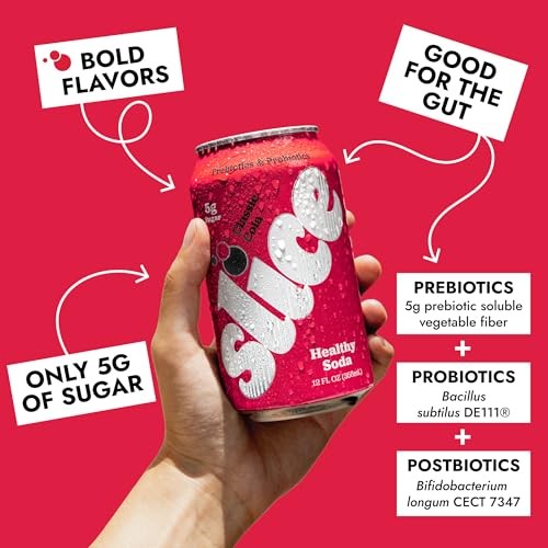 Slice Classic Cola Healthy Soda, with Prebiotics and Probiotics, 12 Fl Oz Can thumbnail