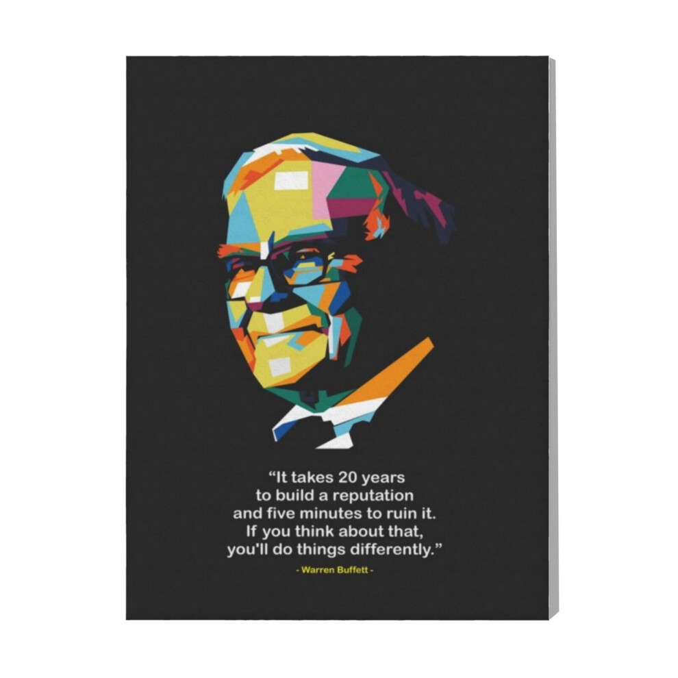 (Warren Buffett=6229) Canvas Print Pop Art Framed DIY Install Kit- 16x20