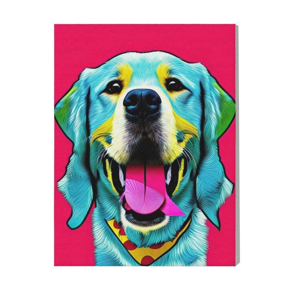 (Pop Art Dog 03=6974) Canvas Print Pop Art Framed DIY Install Kit- 16x20