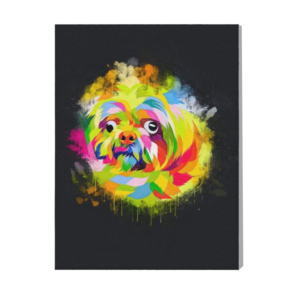(Dog Pop Art Painting=5330) Canvas Print Pop Art Framed DIY Install Kit- 16x20
