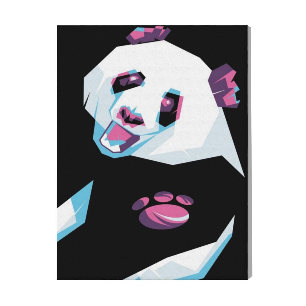 (Cute Panda Bear on Popart=9905) Canvas Print Pop Art Framed DIY Install Kit- 16x20