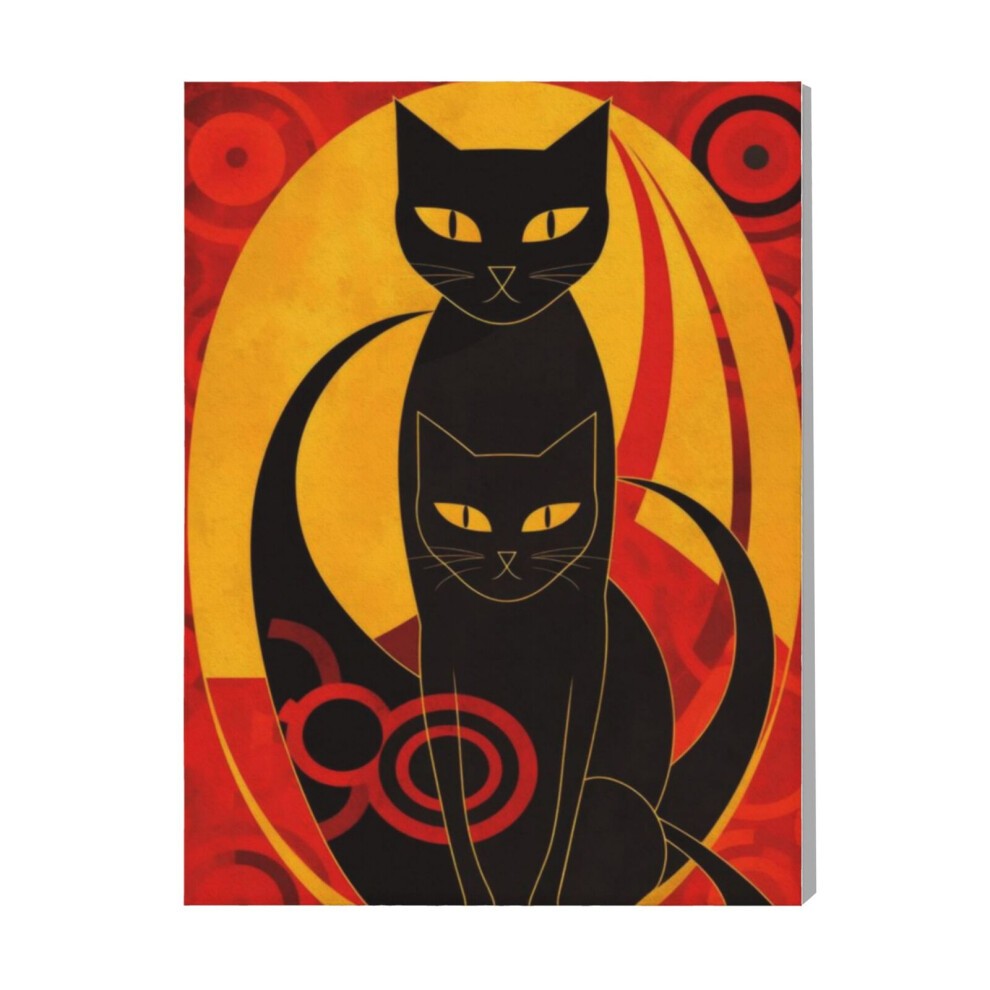 (Black Cats=5796) Canvas Print Pop Art Framed DIY Install Kit- 16x20