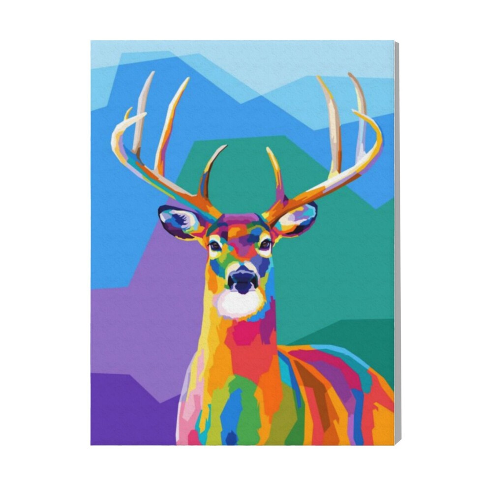 (Animals White Tailed Deer=4888) Canvas Print Pop Art Framed DIY Install Kit- 16x20