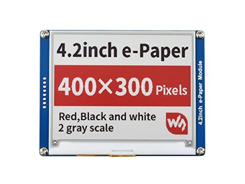 Waveshare 4.2inch E-Ink Display Module Compatible with Raspberry Pi 5/4B/3B/Zero/Zero W/Zero 2W/Pico/Pico W/Pico WH, 400x300 Resolution Three-Color SP