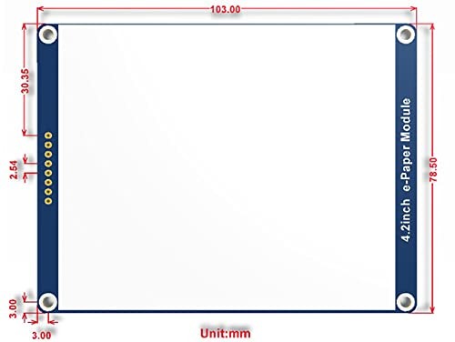 Waveshare 4.2inch E-Ink Display Module Compatible with Raspberry Pi 5/4B/3B/Zero/Zero W/Zero 2W/Pico/Pico W/Pico WH, 400x300 Resolution Three-Color SP thumbnail
