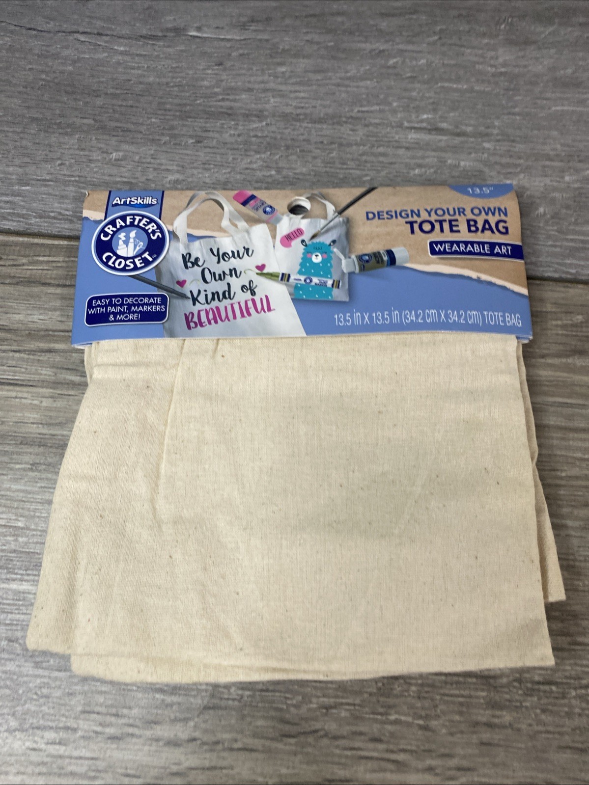 Crafters Closet Design Your Own Tote Bag 13.5xx13.5 Art Skills