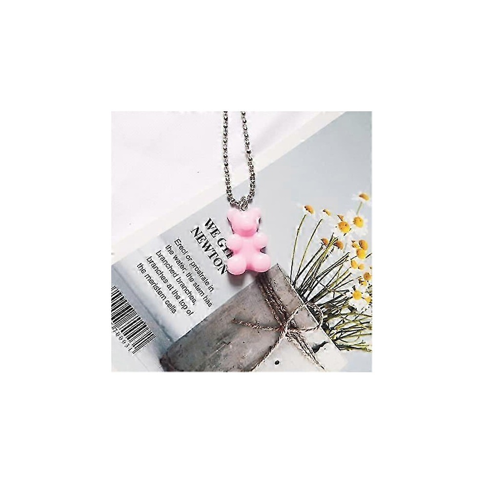 (as Show, One Size) 8 Pack Cute Cool Colorful Resin Gummy Bear Bead Chain Pendant Necklace Funny Cute Candy Colored Cartoon Animal Necklace Ladies Gir thumbnail