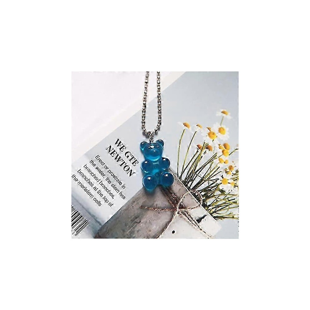 (as Show, One Size) 8 Pack Cute Cool Colorful Resin Gummy Bear Bead Chain Pendant Necklace Funny Cute Candy Colored Cartoon Animal Necklace Ladies Gir thumbnail